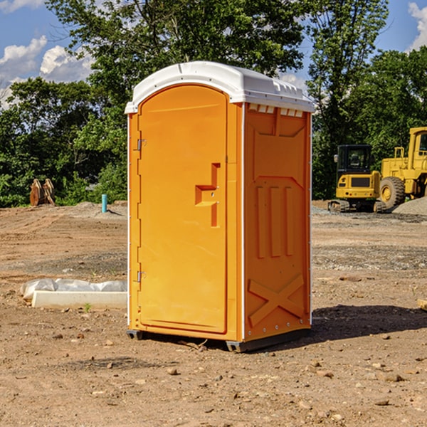 how often are the portable restrooms cleaned and serviced during a rental period in Thayer